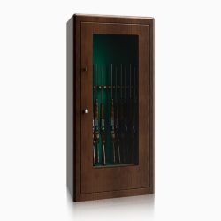 Luxury glass gun wood display safes closed