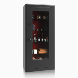 Luxury glass display safes closed
